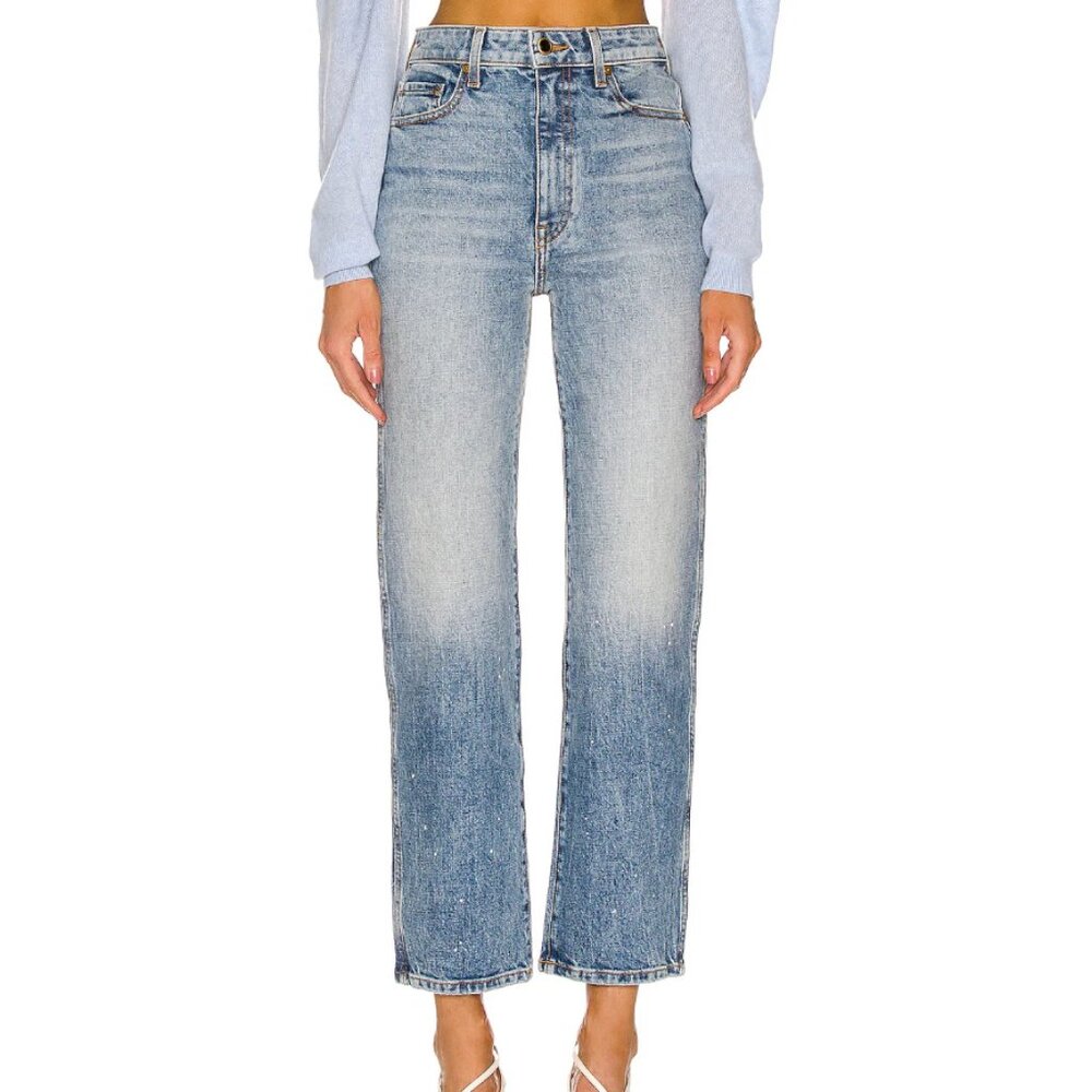 KHAITE Light Blue Straight Jeans